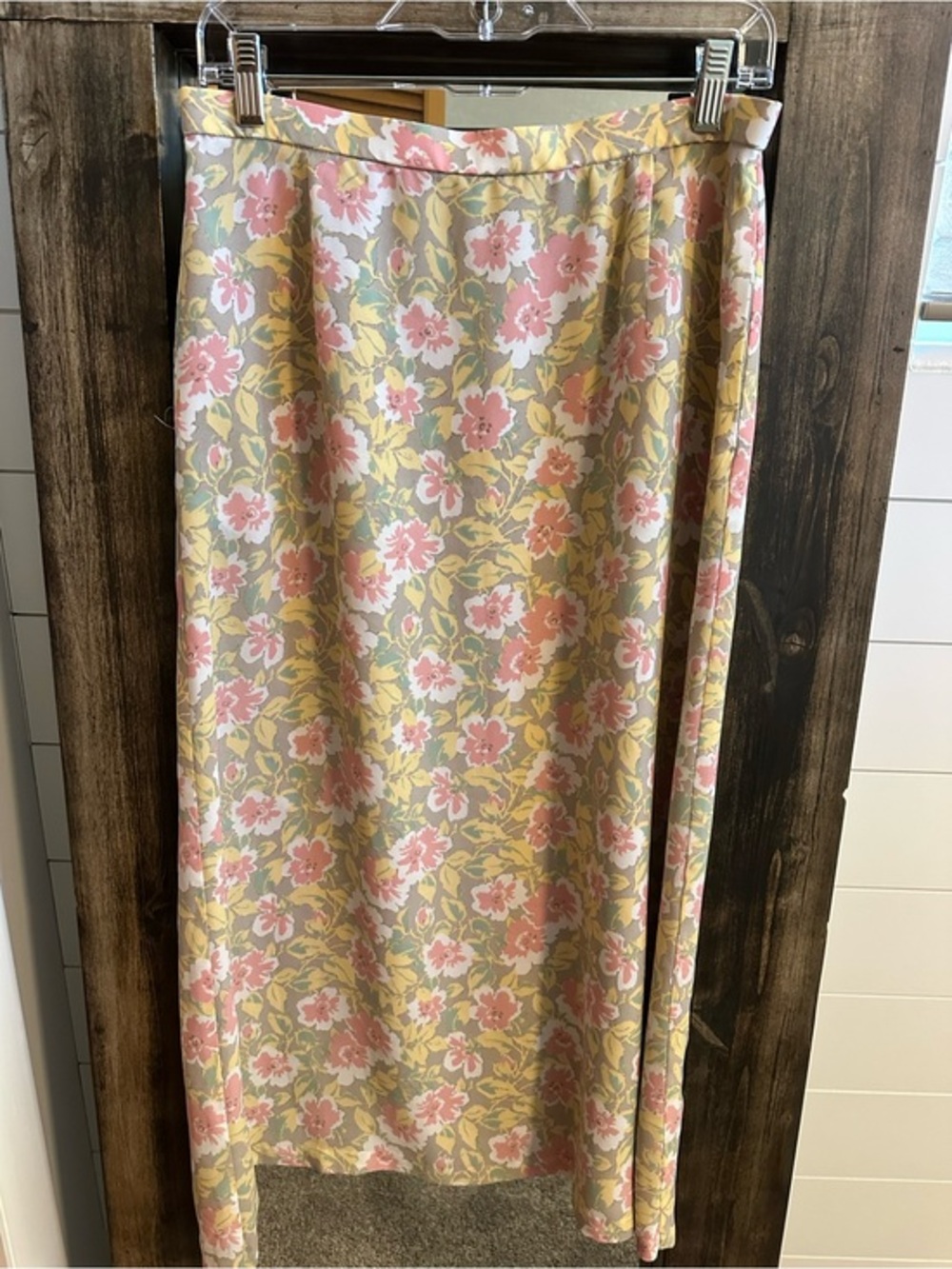 Pendleton Petite 12 Floral Midi Skirt Pink Yellow Sage A-Line Cottagecore